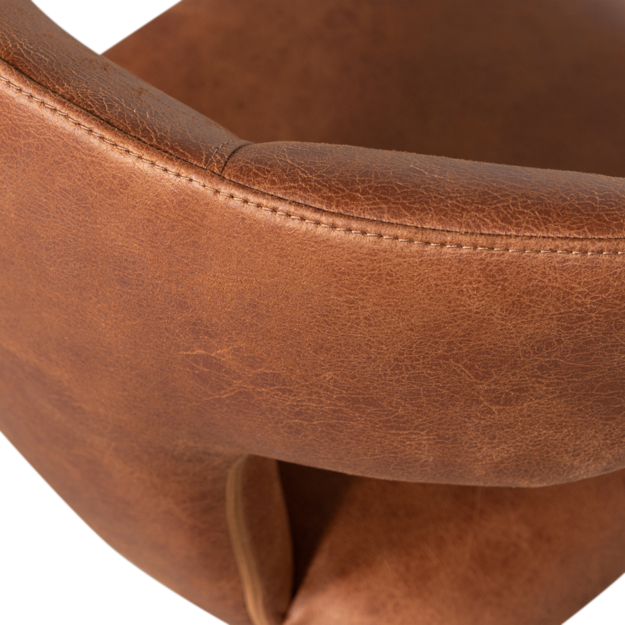 WOOOD PERMIT SPISESTOL I SKINNLOOK COGNAC