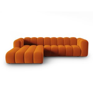 MICADONI Lupin Modular 4 pers. hjrnesofa, venstre - terracotta fljl stof