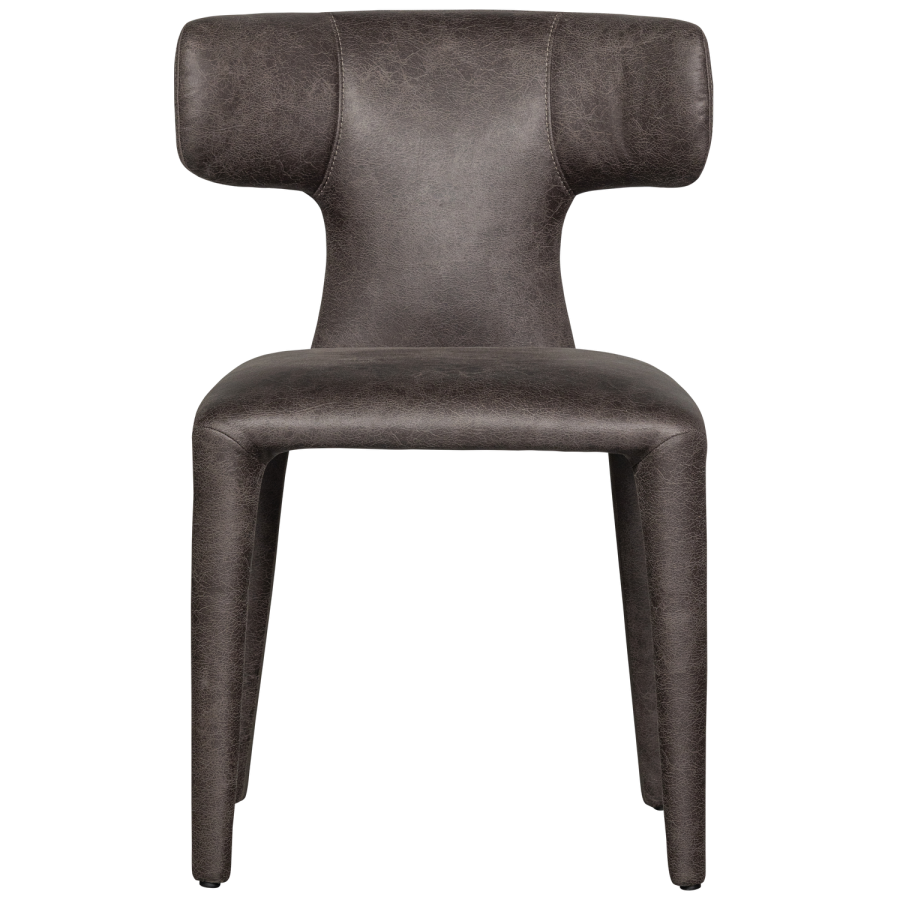 WOOOD PERMIT SPISESTOL I SKINNUTSEENDE SVART/GR