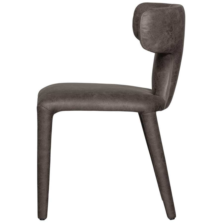 WOOOD PERMIT SPISESTOL I SKINNUTSEENDE SVART/GR