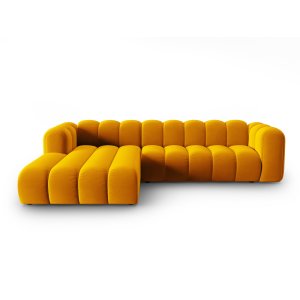 MICADONI Lupin Modular 4 pers. hjrnesofa, venstre - gul fljl stof