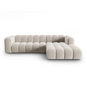 MICADONI Lupin Modular 4 pers. hjrnesofa, hjre - beige fljl stof
