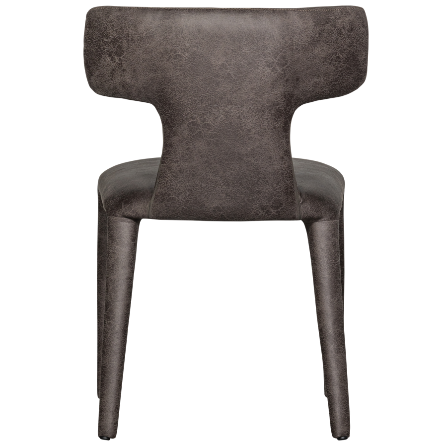 WOOOD PERMIT SPISESTOL I SKINNUTSEENDE SVART/GR