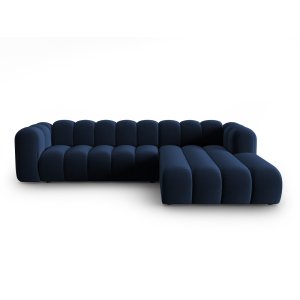 MICADONI Lupin Modular 4 pers. hjrnesofa, hjre - kongebl fljl stof