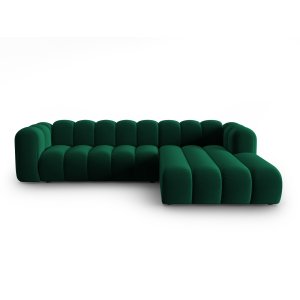 MICADONI Lupin Modular 4 pers. hjrnesofa, hjre - flaske grn fljl stof