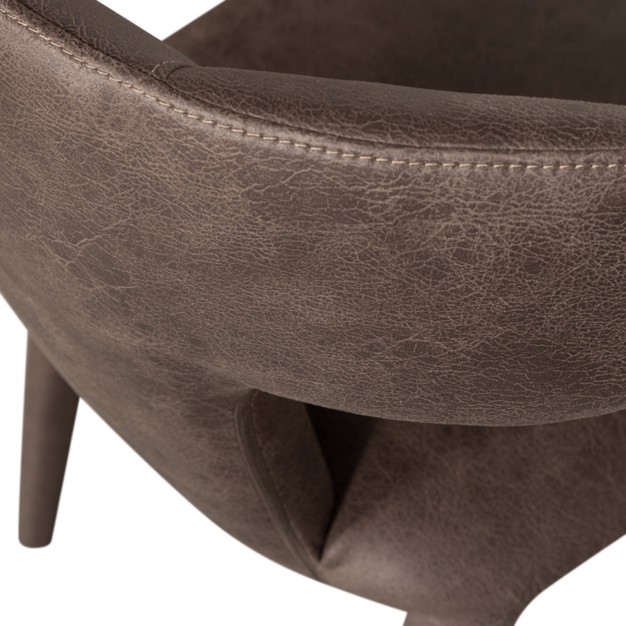 WOOOD PERMIT SPISESTOL I SKINNUTSEENDE SVART/GR