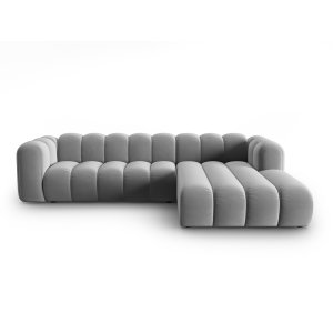 MICADONI Lupin Modular 4 pers. hjrnesofa, hjre - gr fljl stof