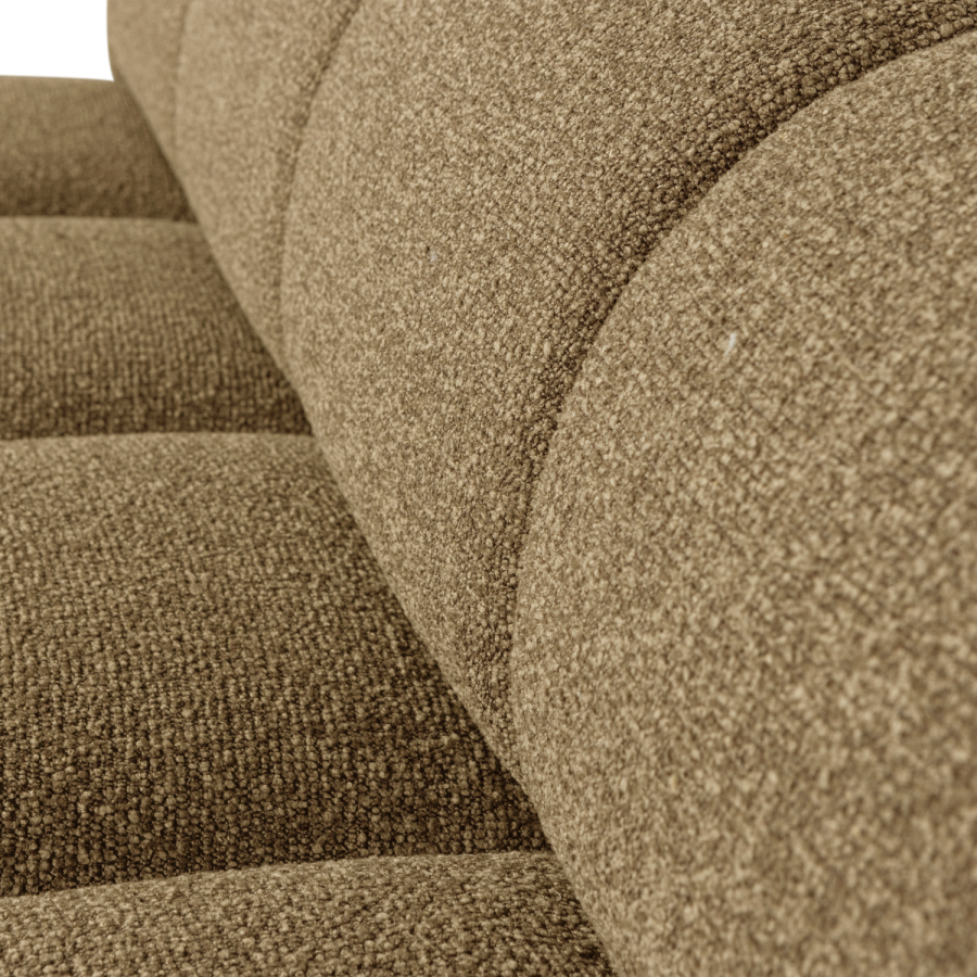 WOOOD MOJO MATBÄNK 164 CM RYGGSTÖD BOUCLE GUL/BRUN MELANGE