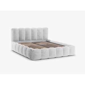 MICADONI Lupin sengeramme, m. sengegavl og opbevaring - slv chenille stof (140x200)