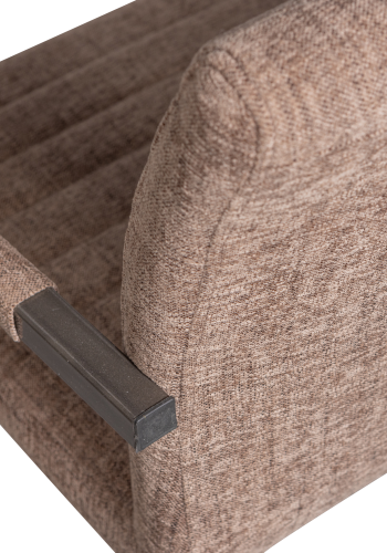 WOOOD Bas spisebordsstol, m. armln - brun melange stof og sort metal