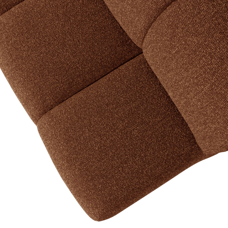 WOOOD MOJO MATBÄNK 164 CM MED RYGGSTÖD BOUCLE RUSTIKT BRUN MEL