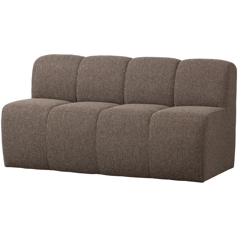 WOOOD MOJO MATBÄNK 164 CM MED RYGGSTÖD BOUCLE BRUN MELANGE