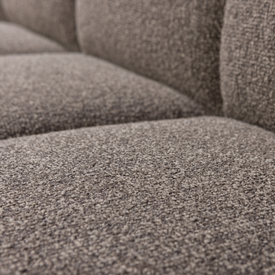 WOOOD MOJO MATBÄNK 164 CM MED RYGGSTÖD BOUCLE BRUN MELANGE