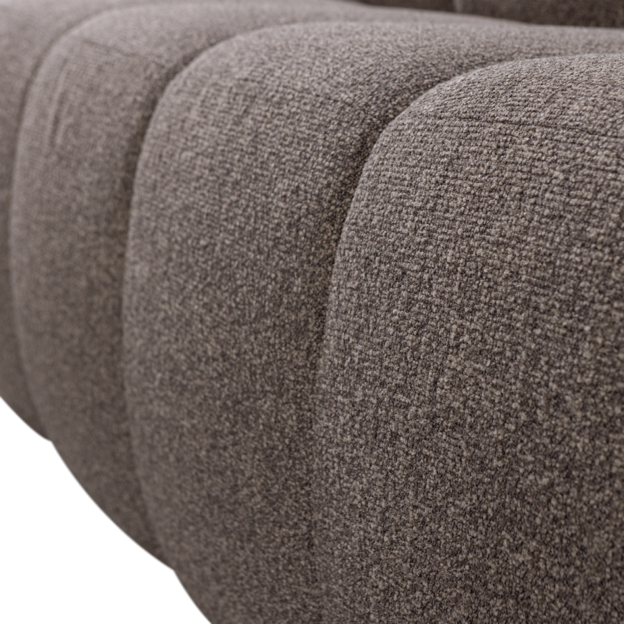 WOOOD MOJO MATBÄNK 164 CM MED RYGGSTÖD BOUCLE BRUN MELANGE