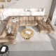 MICADONI  Venstre hjrnesofa i flyel, Mamaia, 7 seter, 327x256x75