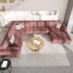MICADONI  Venstre hjrnesofa i flyel, Mamaia, 7 seter, 327x256x75
