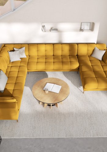 MICADONI  Venstre hjrnesofa i flyel, Mamaia, 7 seter, 327x256x75