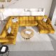 MICADONI  Venstre hjrnesofa i flyel, Mamaia, 7 seter, 327x256x75