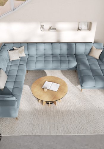 MICADONI  Venstre hjrnesofa i flyel, Mamaia, 7 seter, 327x256x75