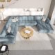 MICADONI  Venstre hjrnesofa i flyel, Mamaia, 7 seter, 327x256x75