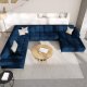 MICADONI  Venstre hjrnesofa i flyel, Mamaia, 7 seter, 327x256x75