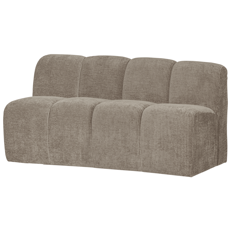 WOOOD MOJO MATBÄNK 164 CM MED RYGGSTÖD RIBBT TYG MÖRK SAND