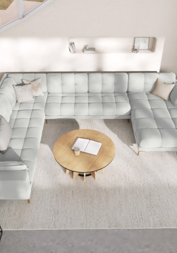 MICADONI  Venstre hjrnesofa i flyel, Mamaia, 7 seter, 327x256x75