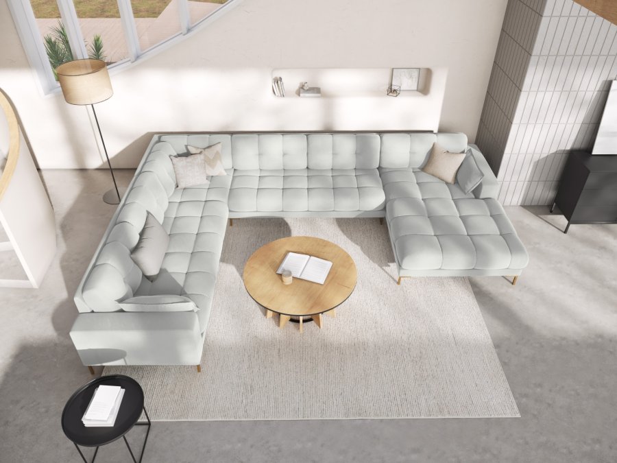MICADONI  Venstre hjrnesofa i flyel, Mamaia, 7 seter, 327x256x75