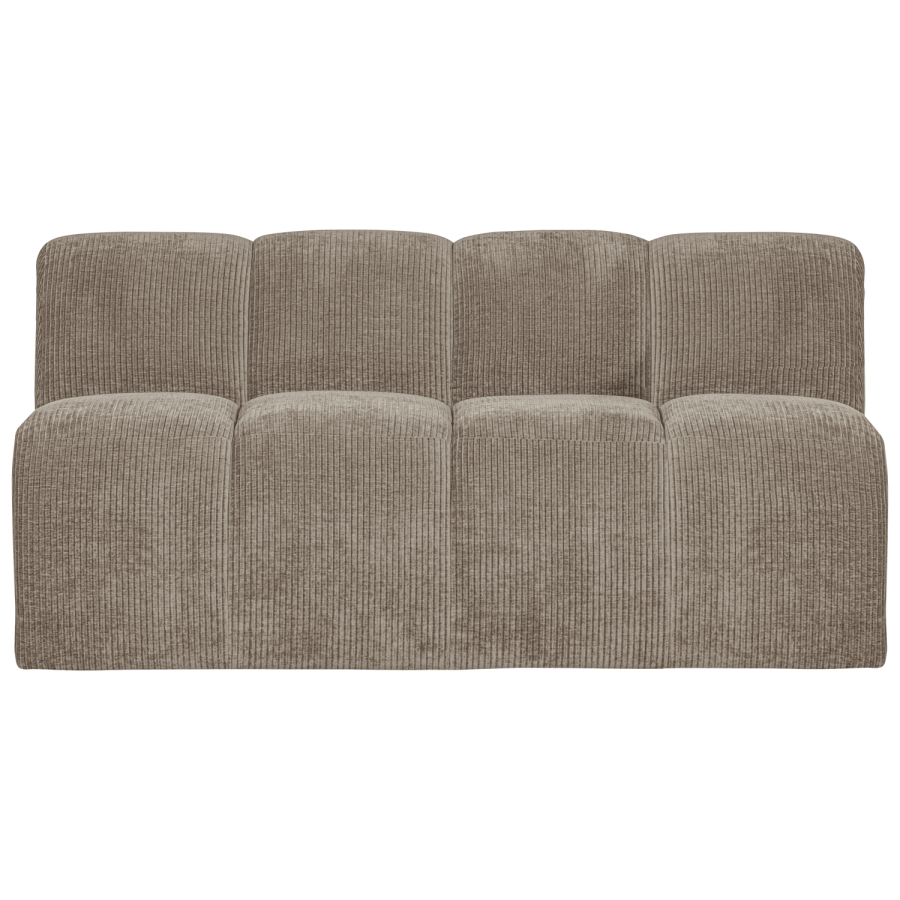 WOOOD MOJO MATBÄNK 164 CM MED RYGGSTÖD RIBBT TYG MÖRK SAND