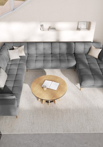 MICADONI  Venstre hjrnesofa i flyel, Mamaia, 7 seter, 327x256x75