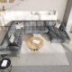 MICADONI  Venstre hjrnesofa i flyel, Mamaia, 7 seter, 327x256x75