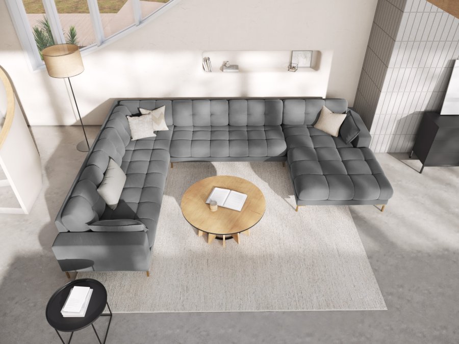 MICADONI  Venstre hjrnesofa i flyel, Mamaia, 7 seter, 327x256x75