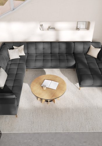 MICADONI  Venstre hjrnesofa i flyel, Mamaia, 7 seter, 327x256x75