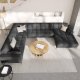 MICADONI  Venstre hjrnesofa i flyel, Mamaia, 7 seter, 327x256x75