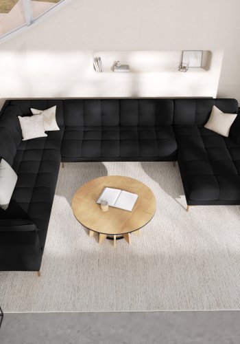 MICADONI  Venstre hjrnesofa i flyel, Mamaia, 7 seter, 327x256x75