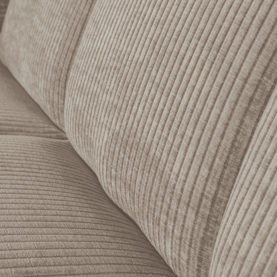 WOOOD MOJO MATBÄNK 164 CM MED RYGGSTÖD RIBBT TYG MÖRK SAND