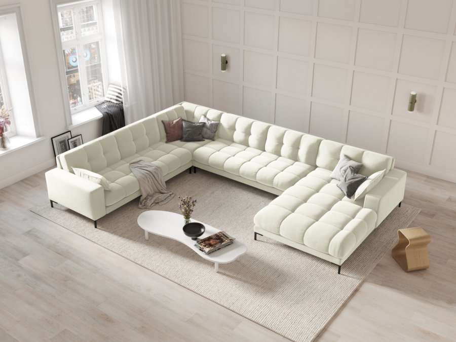 MICADONI  Venstre hjrnesofa i flyel, Mamaia, 7 seter, 327x256x75