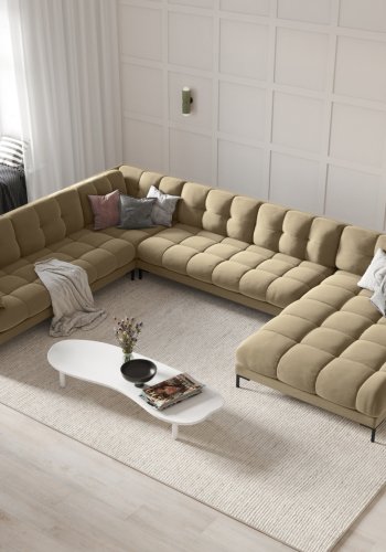 MICADONI  Venstre hjrnesofa i flyel, Mamaia, 7 seter, 327x256x75