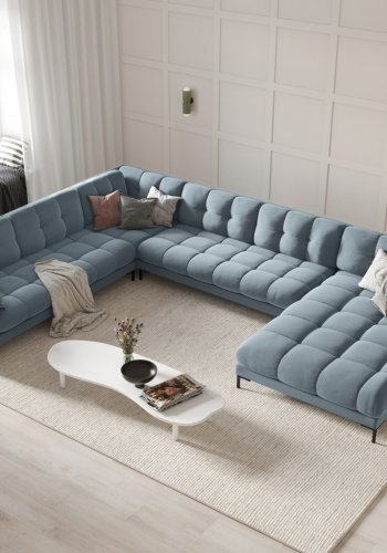 MICADONI  Venstre hjrnesofa i flyel, Mamaia, 7 seter, 327x256x75