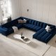 MICADONI  Ecksofa links aus Samt, Mamaia, 7 Sitze, 327 x 256 x 75