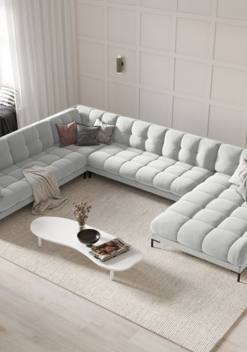 MICADONI  Venstre hjrnesofa i flyel, Mamaia, 7 seter, 327x256x75