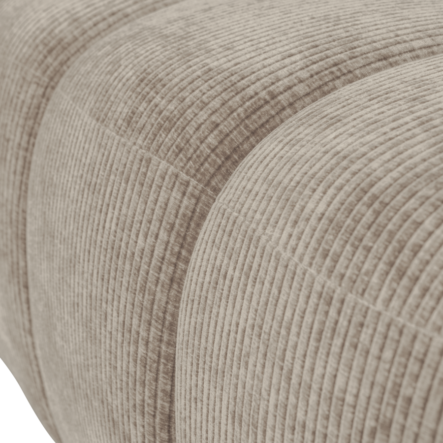 WOOOD MOJO MATBÄNK 164 CM VÄVT RIBBT TYG MÖRK SAND