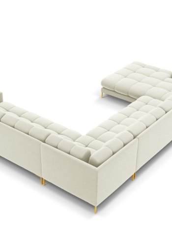 MICADONI  Panoramahjrnesofa til hyre i flyel, Mamaia, 7 seter, 327x256x75