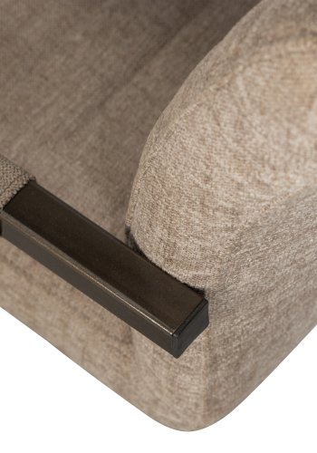 WOOOD Bas spisebordsstol, m. armln - sand melange stof og sort metal