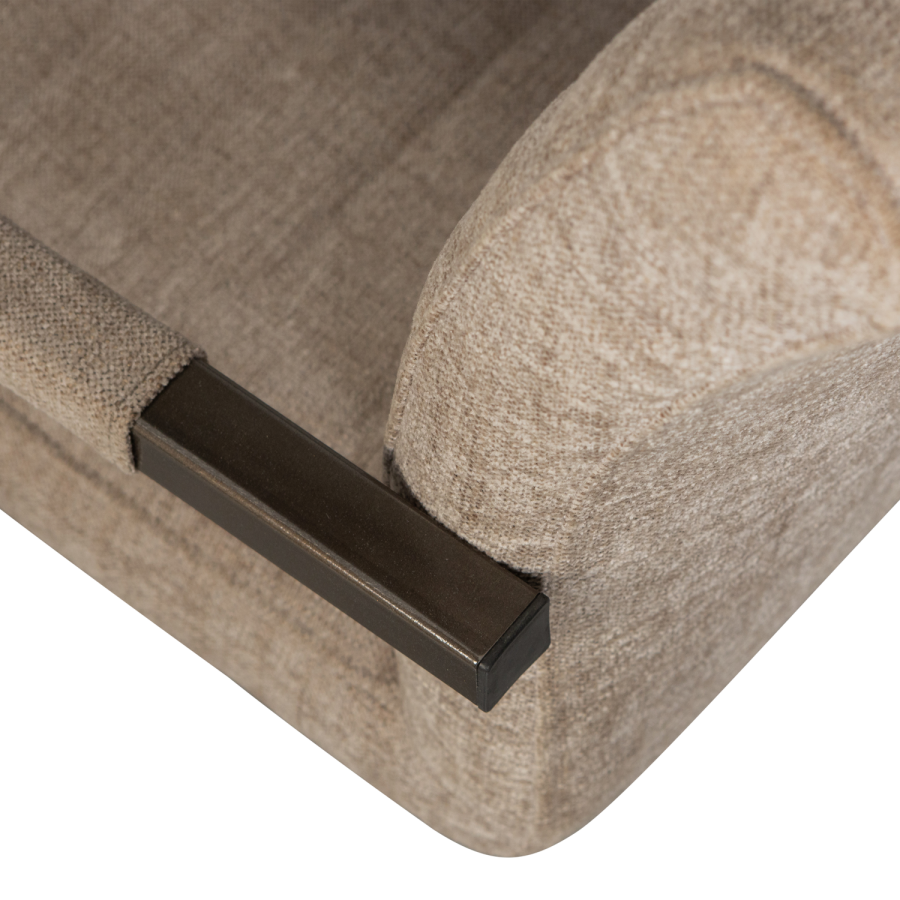 WOOOD Bas spisebordsstol, m. armln - sand melange stof og sort metal