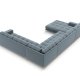 MICADONI  Panoramahjrnesofa til hyre i flyel, Mamaia, 7 seter, 327x256x75
