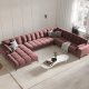 MICADONI  Panoramahjrnesofa til hyre i flyel, Mamaia, 7 seter, 327x256x75