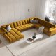 MICADONI  Panoramahjrnesofa til hyre i flyel, Mamaia, 7 seter, 327x256x75