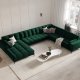 MICADONI  Panoramahjrnesofa til hyre i flyel, Mamaia, 7 seter, 327x256x75