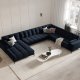 MICADONI  Panoramahjrnesofa til hyre i flyel, Mamaia, 7 seter, 327x256x75